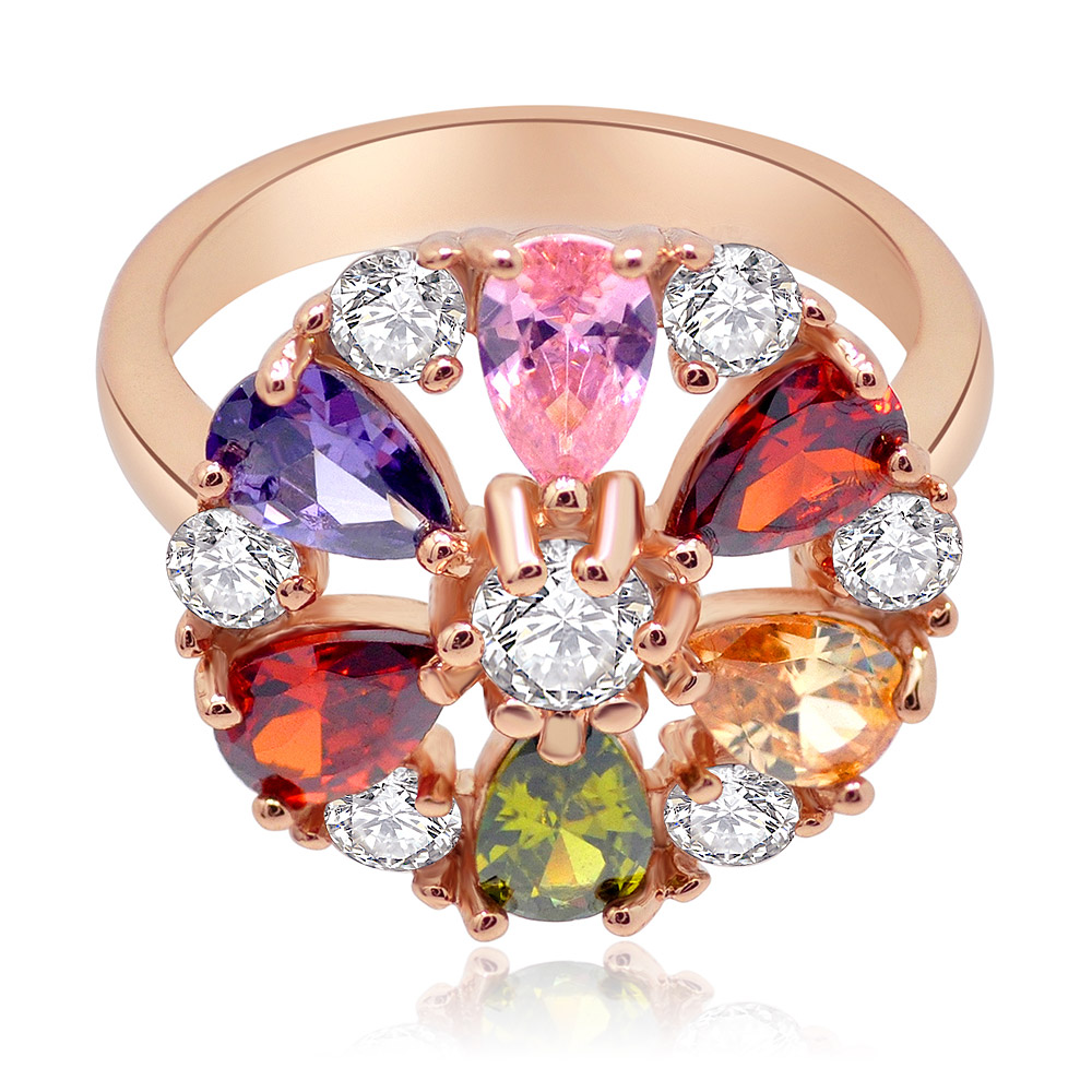 Full Rounded Multicolor Zirconia Ring